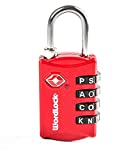 Wordlock LL-206-RD TSA Approved Combination Luggage Lock – 4 Dial, Red, Normal