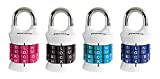 Master Lock 1535DWD Vertical Resettable Word Combination Padlock, 4-Pack, Color May Vary