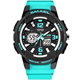 SMAEL Women's Sport Wrist Watch Quartz Dual Movement with Analog-Digital Display Watches for Women (Turquoise)