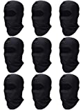 SATINIOR 9 Pieces Balaclava Full Face Cover UV Protection Neck Gaiter Breathable Balaclava Hood for Summer Outdoor Use (Black),One Size