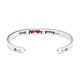 Bangle Bracelets for Women Birthday Gifts for Her Silver Cuff Bangle Personalized Mantra Inspirational Daily Reminder