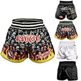 ROAR Muay Thai Shorts Mens Fight Shorts MMA Grapplig Kick Boxing Training Fitness Trunks Martial Arts (Fire Fighter, Small)