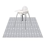 51" Splat Mat for Under High Chair/Arts/Crafts, WOMUMON Baby Washable Spill Mat Waterproof Anti-Slip Floor Splash Mat, Portable Play Mat and Table Cloth (Arrow, 51")