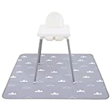 Splat Mat for Under High chair - One the baby 51" Waterproof, Anti-slip, Machine Washable, Spill n Splash Mat to Protect Floor and Carpet, Portable Play Mat, Food Mat and Table Cloth, Art,Craft,Picnic