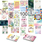 100 Motivational Cards Mini Unique Inspirational Compliment Cards Appreciate You Cards for Employees Coworkers Business Gratitude Card Encouragement Cards Appreciation Kindness Cards Lunch Box Notes