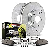 Power Stop K5957-26 Front Z26 Carbon Fiber Brake Pads with Drilled & Slotted Brake Rotors Kit