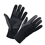 OZERO Bike Gloves for Men, Winter Warm Touch Glove for Texting with Non-Slip Silicone Gel - Thermal Windproof and Waterproof for Running, Cycling, Driving - Black (Medium)