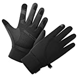 Winter Gloves for MenWaterproof Thermal Gloves Cold Weather Running Gloves for Men Women, Touchscreen Mens Winter Gloves for Running Cycling Hiking Driving (Black, Large)