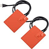 2 Pcs Silicone Car Engine Heater Pad - 4 x 5in Self-Adhesive Oil Pan Heater Pad with 194F Thermal Protector, Battery Heater Pad Engine Block Heater Pad with 68" Long Power Cord 150W 120V