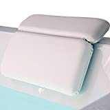 Gorilla Grip Luxury Bath Pillow, Slip Resistant Waterproof Bathtub Head Neck Support, Relaxing Spa Essentials, Soaking Tub Cushion Accessories, Fits Curved or Straight Back Tubs Strong Suction White