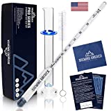 Hydrometer Alcohol Meter Test Kit: Distilled Alcohol American-Made 0-200 Proof Pro Series Traceable Alcoholmeter Tester Set with Glass Jar for Proofing Distilled Spirits - Made in America