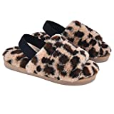 LORDFON Womens-Open-Toe-House-Slippers with Strap, Comfy Slip On Indoor Slippers for Women Memory Foam, Soft Cozy Non-Slip Women's Home Bedroom Slippers