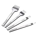 Aiskaer White Steel 4mm 1/2/4/6 Prong DIY Diamond Lacing Stitching Chisel Set Leather Craft Kits