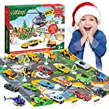 Christmas Advent Calendar 2021 for Kids: HIWEZEZC Alloy Vehicles and Helicopter Toy Sets Plus 2 Play Mats, Perfect holiday gift for Kids, Christmas Countdown Calendars for Boys|Girls|Toddler|Baby