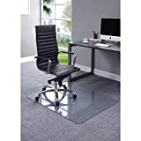 Premium Heavy Duty .25" Thick Tempered Glass Chair Mat, 36" x 46" Life Time Guarantee, Thickest Office Chair Mat for Carpet & Hardwood Floors, Protect Your Home or Office Floors - 1 Each
