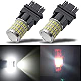 iBrightstar Newest 9-30V Super Bright Low Power 3157 4157 3057 3156 LED Bulbs with Projector Replacement for Back Up Reverse Lights and Tail Brake Parking Lights, Xenon White