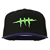 e4Hats.com Halloween Monster Stitches Embroidered Snapback Cap - Black Purple OSFM