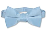 Vesuvio Napoli BOY'S BOWTIE Solid BABY BLUE Color Youth Bow Tie