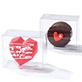25 Pack Clear Heart Hot Chocolate Bomb boxes(Not Include Chocolate Bomb) 3 x 2.5 x 1.37 Inch Mini Mousse Cake Dessert Boxes for Wedding Valentines Day