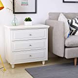 MOOSENG 3-Drawer Storage Nightstand Bedside Cabinet Furniture Fully Assembled Accent End Side Table Chest, Perfect for Home, Bedroom Living Room Accessories, 28" H, White