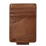 HoJ Co. Baseball Front Pocket Wallet | Men's Money Clip Wallet | Strong Magnetic Clip | Slim Wallet With Money Clip