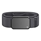 Gun Metal / Stone Groove Belt by Groove Life - Men's Stretch Nylon Belt with Magnetic Aluminum Buckle, Lifetime Coverage - Medium