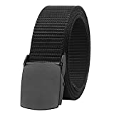 Nylon Belts for Men Black with Metal Buckle, SUOSDEY Tactical Outdoor Belt Military Style Adjustable 1.5''