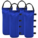 Eurmax USA 112 LBS Extra Large Pop up Gazebo Weights Sand Bags for Ez Pop up Canopy Tent Outdoor Instant Canopies,Sand Bags Without Sand, 4-Pack,Blue