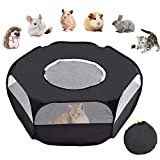 Suwikeke Small Animal Playpen, Breathable Pet Cage Tent, Foldable Portable Exercise Pet Fence, with Anti Escape Top Cover for Hamster Chinchillas Hedgehogs Guinea Pig Rabbits Kitten