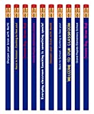 144 Pack, Personalized Custom Pencils, Round Wooden #2 Lead HB2 Pencil, Printed with Your Logo & Text, Best Incentive for Kid's Great for Schools Teachers Students & Classrooms, (MediumBlue)