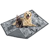 PetAmi Fluffy Waterproof Dog Blanket | Faux Fur Pet Fleece Shag Throw for Dogs and Cats | Fuzzy Furry Soft Plush Sherpa Throw Furniture Protector Sofa Couch Bed (Tie-Dye Gray, 40x60)