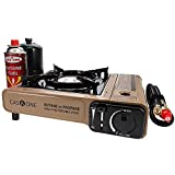 Gas ONE Propane or Butane Stove GS-3400P Dual Fuel Portable Camping and Backpacking Gas Stove Burner with Carrying Case Great for Emergency Preparedness Kit (Gold)