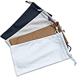 4Pcs Microfiber Sunglasses Glasses Storage Pouch, Cleaning Cloth Premium Quality With Drawstring Closure(7 X 3.75 Inch)