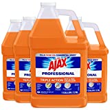 Ajax Ultra Professional Dish Soap and Degreaser, Triple Action Orange, Bulk Dish Soap, 4 Gallons Total (128oz, Pack of 4)