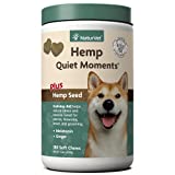 NaturVet Quiet Moments Calming Aid Dog Supplement, Helps Promote Relaxation, Reduce Stress, Storm Anxiety, Motion Sickness for Dogs (Quiet Moments Plus Hemp, 180 Soft Chews)