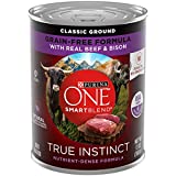 Purina ONE Grain Free Wet Dog Food, SmartBlend True Instinct Classic Ground with Real Beef & Bison - (12) 13 oz. Cans
