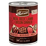 Merrick Grain Free Wet Dog Food Real Beef, Lamb & Bison Recipe - 12.7 Ounce (Pack of 12) (Packaging may vary)