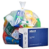 Plasticplace - W33LDC1 33 Gallon Trash Bags │ 1.2 Mil │ Clear Heavy Duty Garbage Can Liners │ 33" x 39" (100 Count)