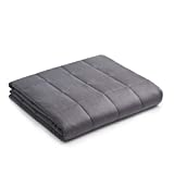 YnM Weighted Blanket — Heavy 100% Oeko-Tex Certified Cotton Material with Premium Glass Beads (Dark Grey, 48''x72'' 15lbs), Suit for One Person(~140lb) Use on Twin/Full Bed …