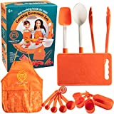 MasterChef Junior Cooking Essentials Set - 9 Pc. Kit Includes Real Cookware for Kids, Recipes and Apron