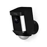 Ring Spotlight Cam Battery HD Security Camera with Built Two-Way Talk and a Siren Alarm, Black, Works with Alexa