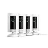 Introducing Ring Indoor Cam, Compact Plug-In HD security camera with two-way talk, White, Works with Alexa – 4-Pack