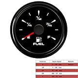 52mm Boat Fuel Gauge Waterproof Marine Fuel Level Gauge 240-33ohm 0-190ohm 0-180ohm Signal Adjustable Gas Tank Lever Meters E-F with 7 Colors Backlight for Boat Car Truck Motocycle 9-32V