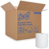 Kimberly-Clark PROFESSIONAL Scott Essential (Formerly Kleenex) Plus Hard Roll Paper Towels (50606) with Premium Absorbency Pockets, White, 6 Rolls / Case, 3,600 Feet - Same Kleenex Quality, Now Scott Branded