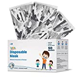 WeCare Kids Disposable Face Masks, 50 White Camo Masks, Individually Wrapped