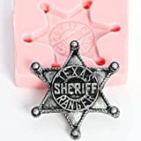 Silicone Marshall Badge Mold Make Your Own Western Sheriff Badge out of Chocolate, Fondant, Candy, Resin, Clay, Wax, Flexible Food Safe and Easy to Use