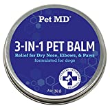 Pet MD Dog Paw Balm - 3-in-1 Paw, Nose / Snout, & Elbow Moisturizer & Paw Protectors for Dogs - 2 oz Paw Wax with Shea Butter, Coconut Oil, & Beeswax