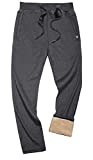 FASKUNOIE Men's Winter Thcken Fleece Pants Sherpa Lined Long Underwear Trouser Pants with Zipper Pockets