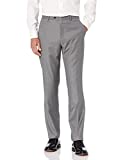 Amazon Brand - Buttoned Down Men's Tailored Fit Super 110 Italian Wool Suit Dress Pant, Light Grey, 40W x 29L