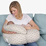 Leachco SnuggaHug Contoured 4-in-1 Nursing Pillow – w/Support Back and Adjustable Boost Pillow, Moroccan Sand